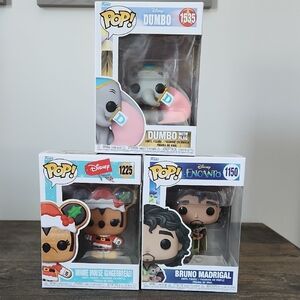 Disney Funko Pop Bundle - Dumbo, Minnie Mouse, and Bruno Madrigal Figures